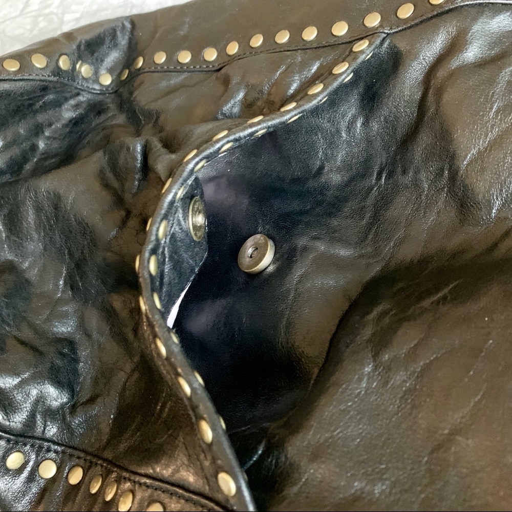 Kooba Jillian XL Hobo Black Leather/Bronze Studs - Picture 6 of 8